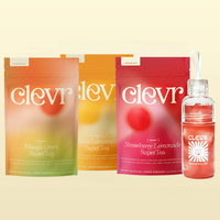 Three Clevr SuperTeas and  Clevr Shaker Bottle
